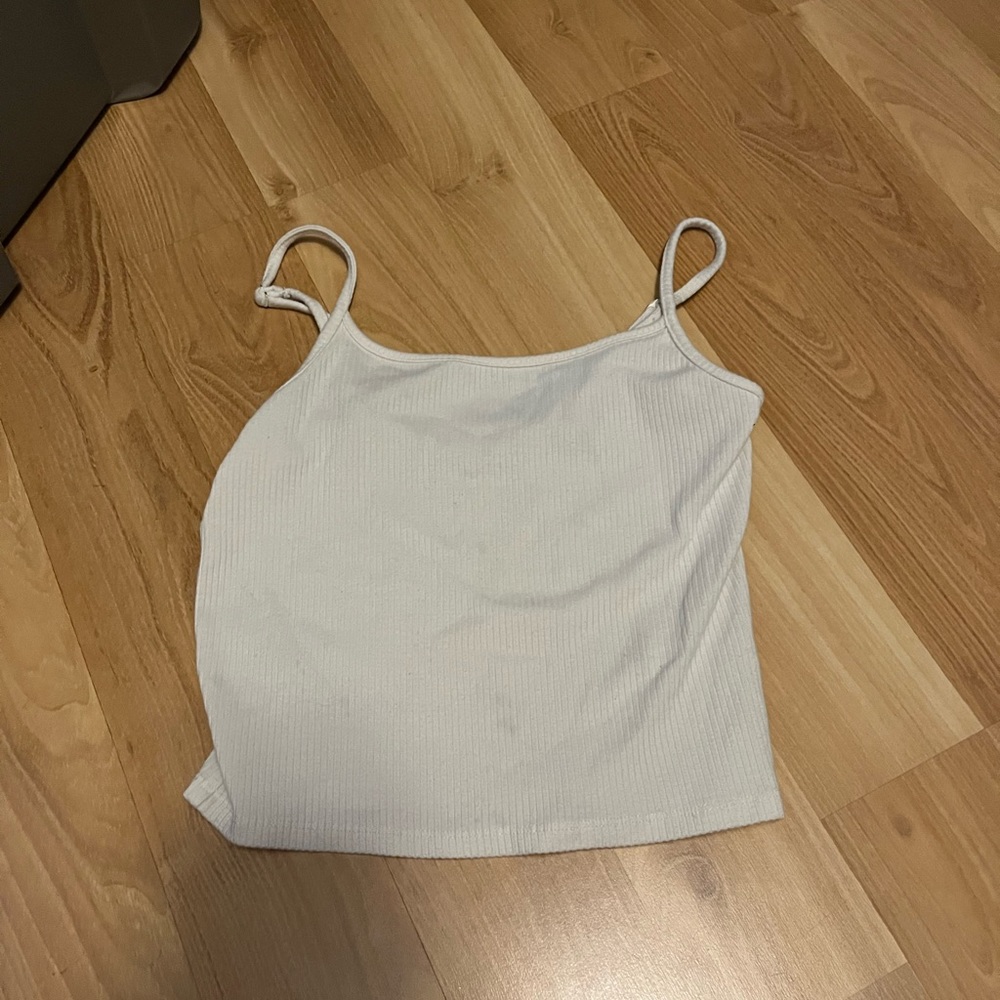 American eagle cream cropped tank